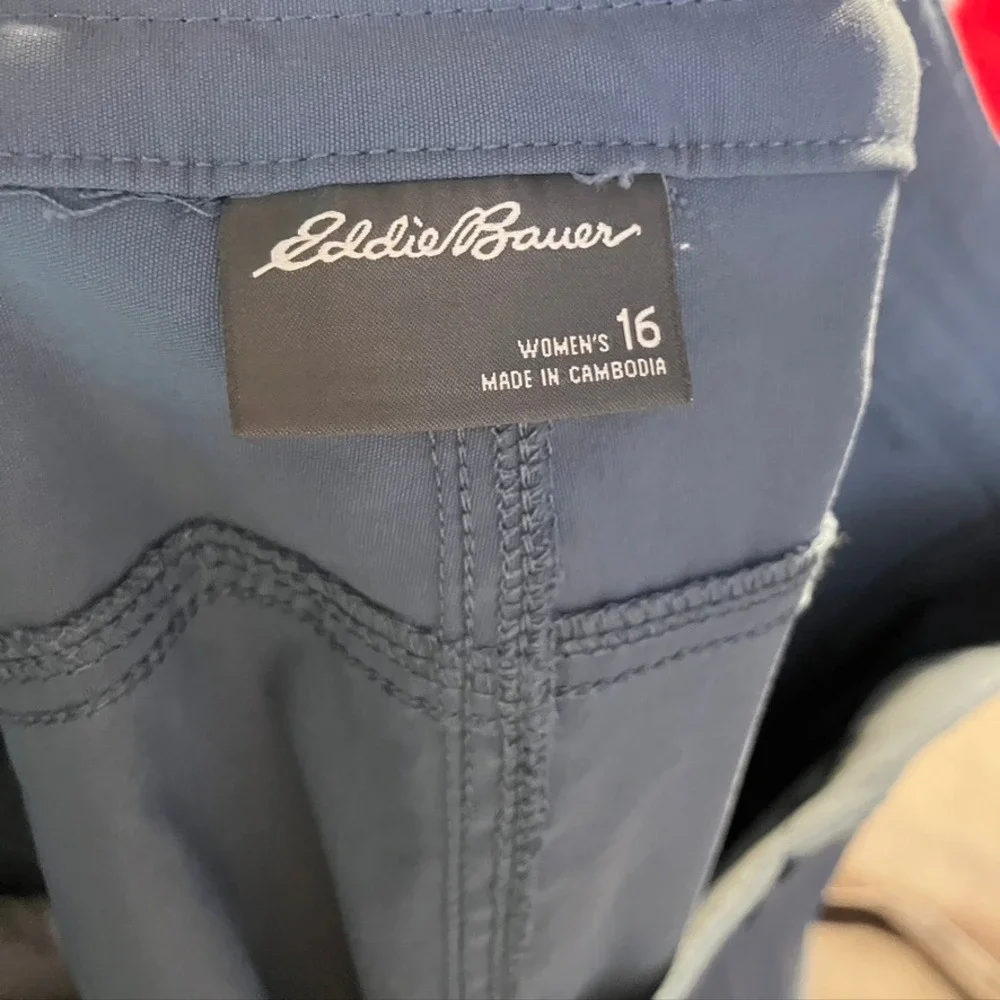 Eddie Bauer Women's‎ Guide Pro WR Tech Capri Pants Size 16 Gray Nylon Spandex